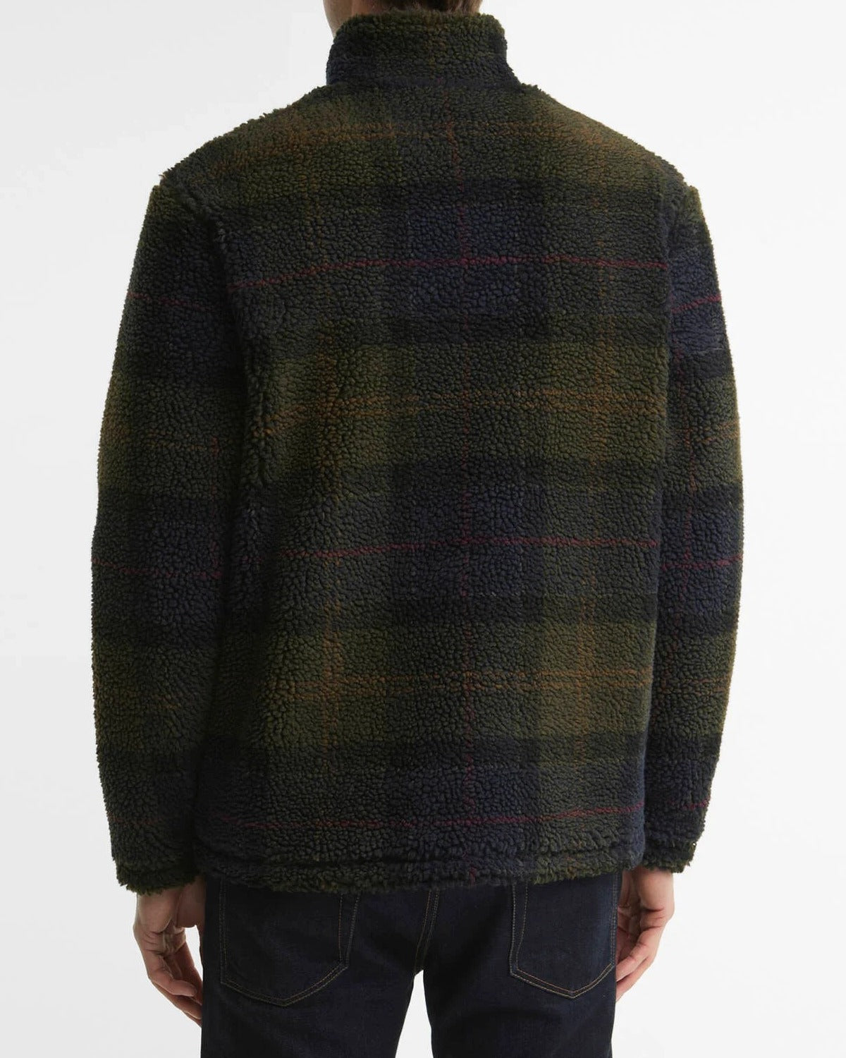 Barbour MFL0187 Felpa Sherpa Tartan Collo Alto Zip