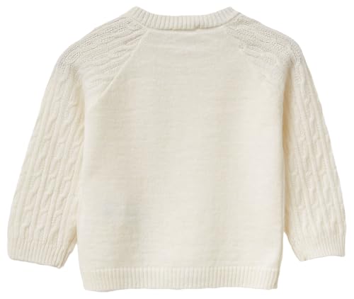 Benetton Cardigan Bimbi Misto Lana Trecce Bianco Taglia 68