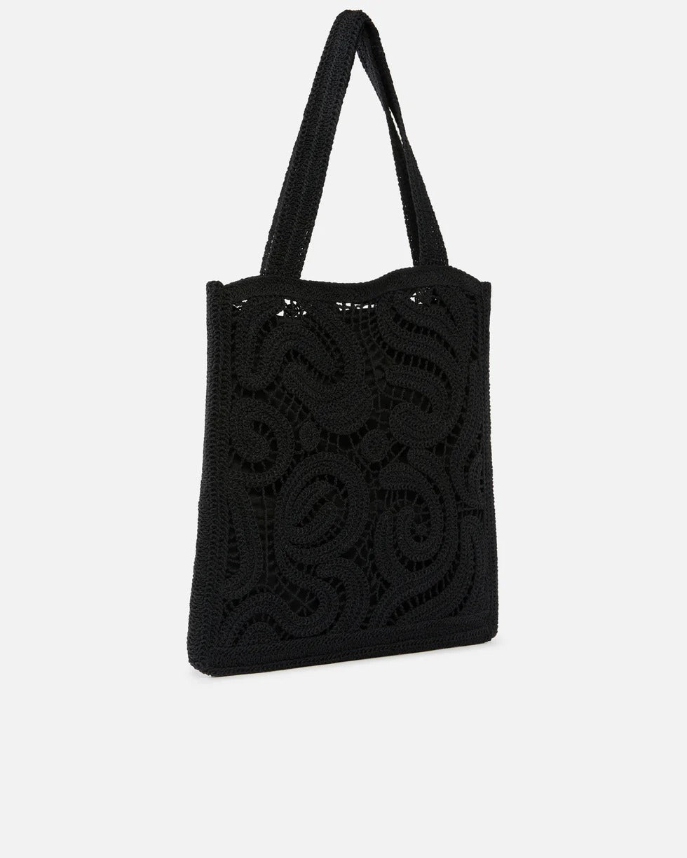 Pinko 106938 A3CE Shopper Crochet Geometrico nero