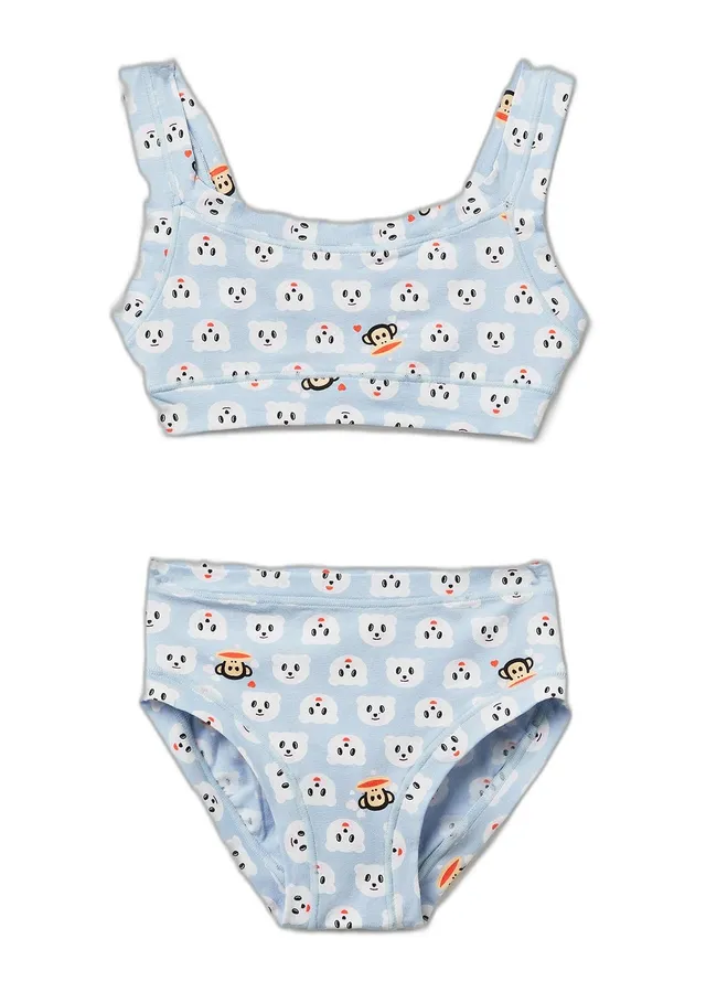 Benetton Paul Frank completo bambina 130 slip brassiere elastico