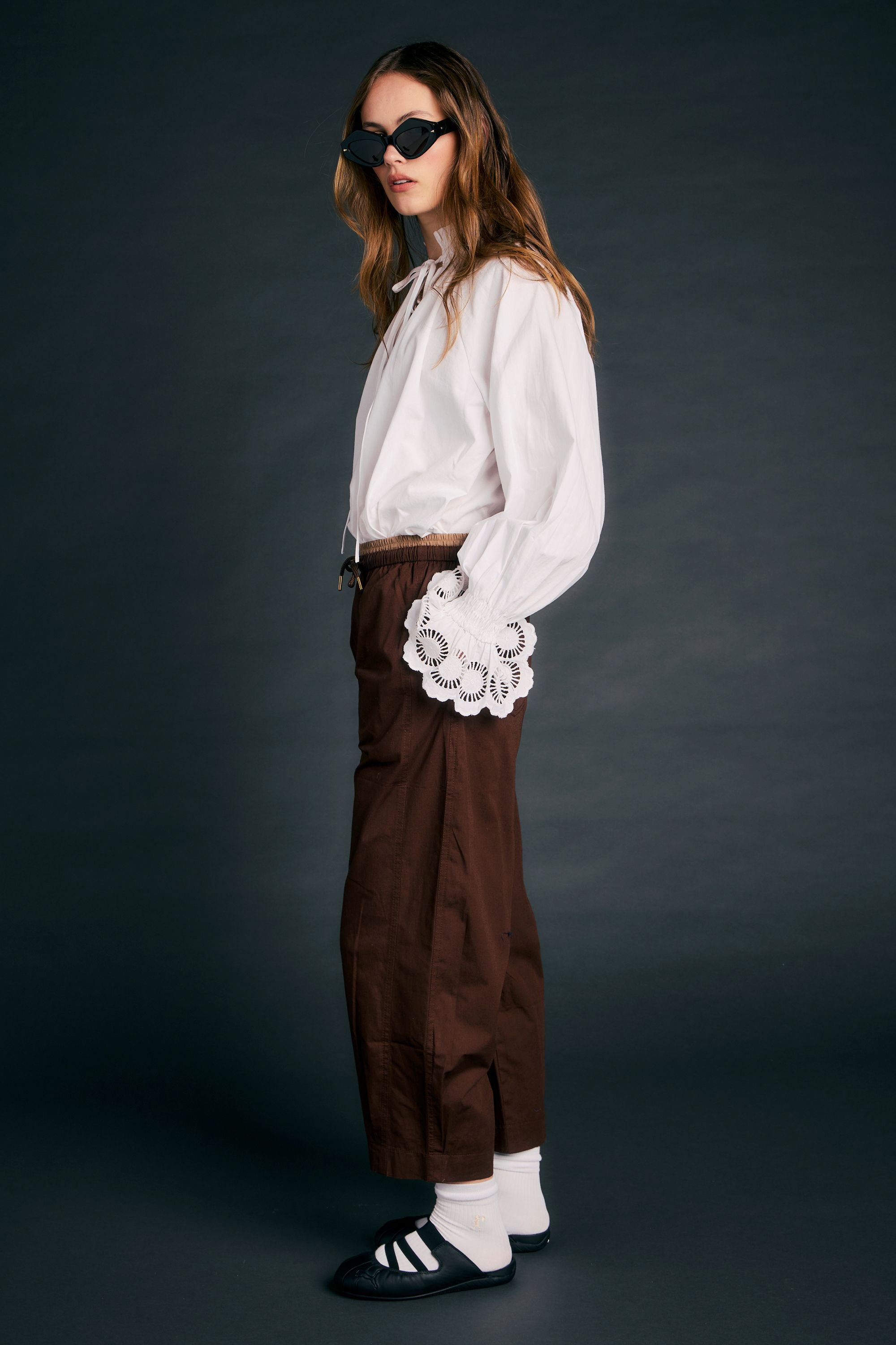 Karen Walker Maverick Pantaloni cioccolato cotone