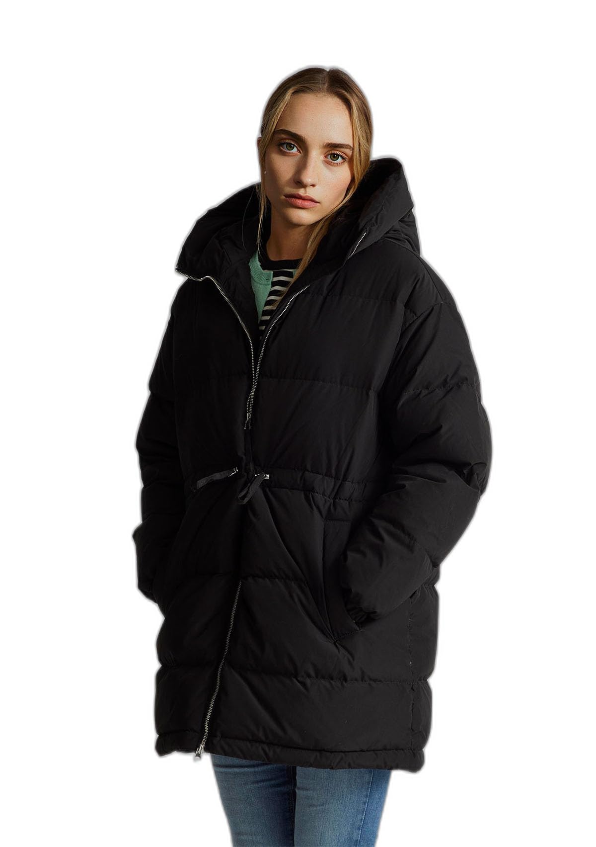 Benetton Giaccone 22t6dn087 Piumino Donna Taglia M