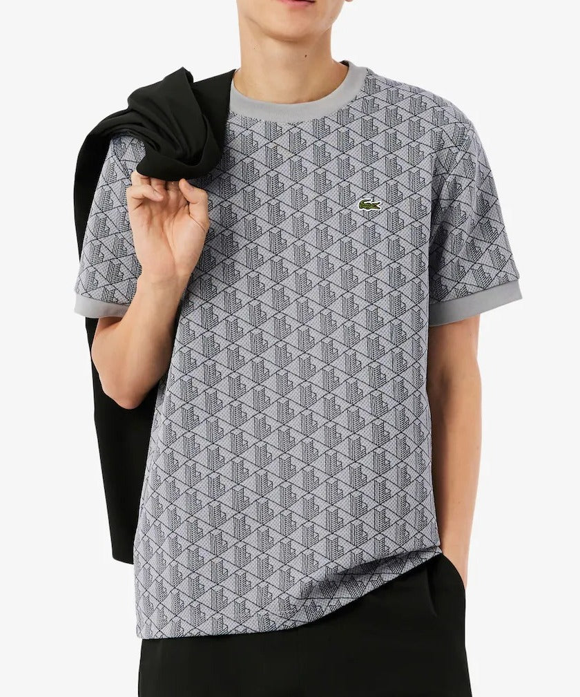 Lacoste TH1197 T-shirt Jacquard Grigia Taglia 3