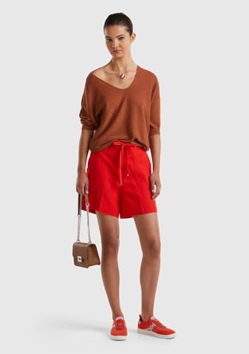 Benetton Bermuda 4t91d900x Pantaloncini Donna Rosso lyocell