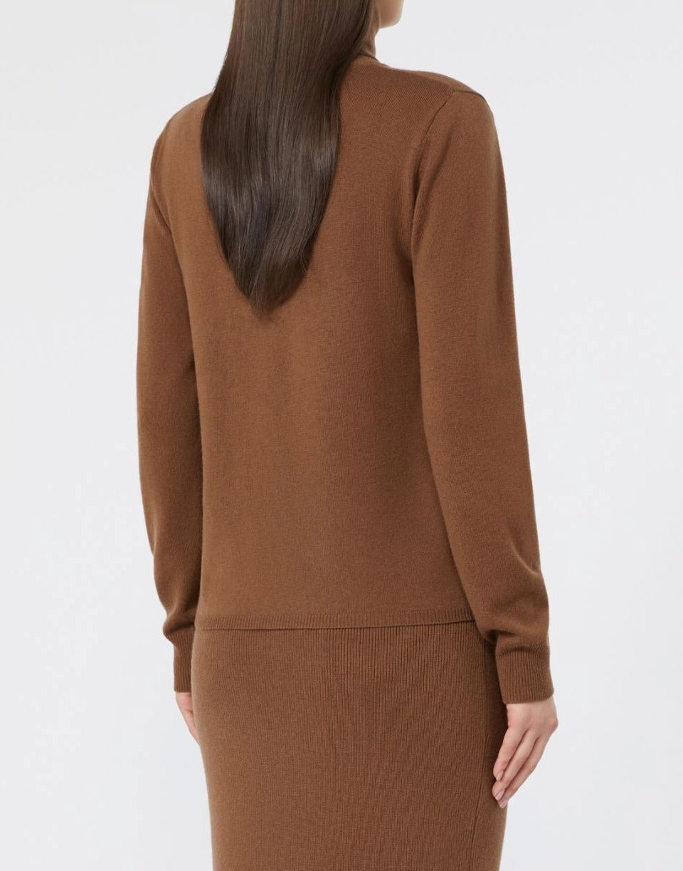 Max Mara Studio Educata Maglia Donna Cuoio Cashmere