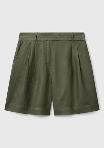Benetton 4AGHD901V bermuda donna verdi in lino