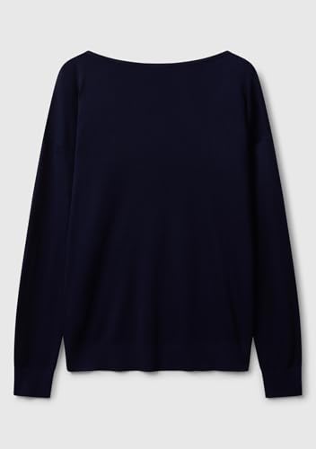 Benetton 103vd10av Maglione Donna Barchetta Blu XXS