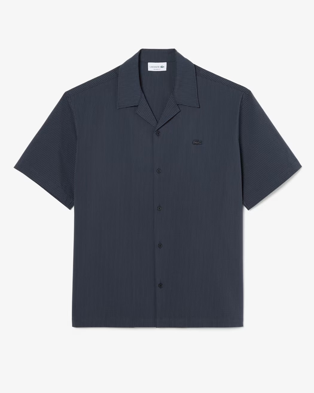 Lacoste CH2355 camicia seersucker maniche corte noir grigio