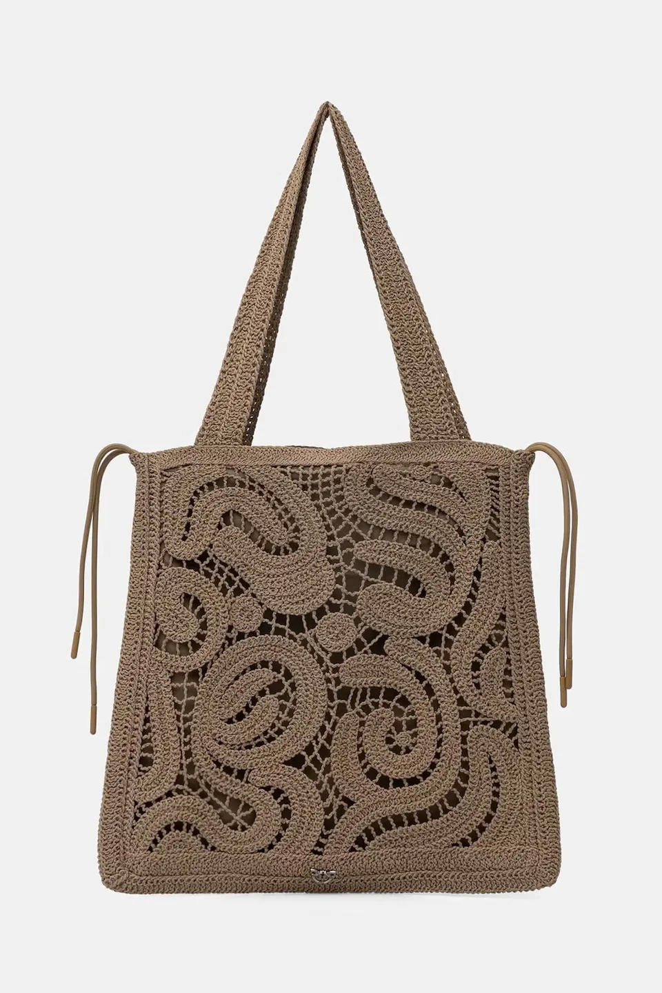 Pinko 106938 A3CE Shopper Marrone Crochet