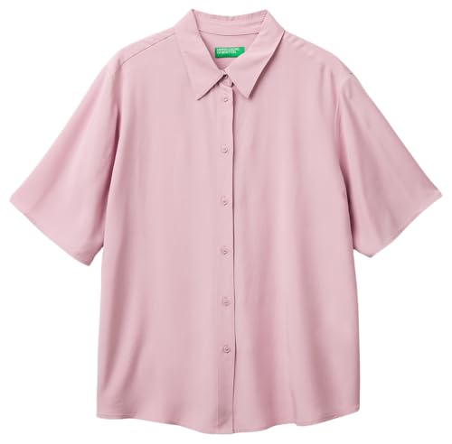 Benetton 5WPWDQ0B1 Camicia Viola Viscosa Regular