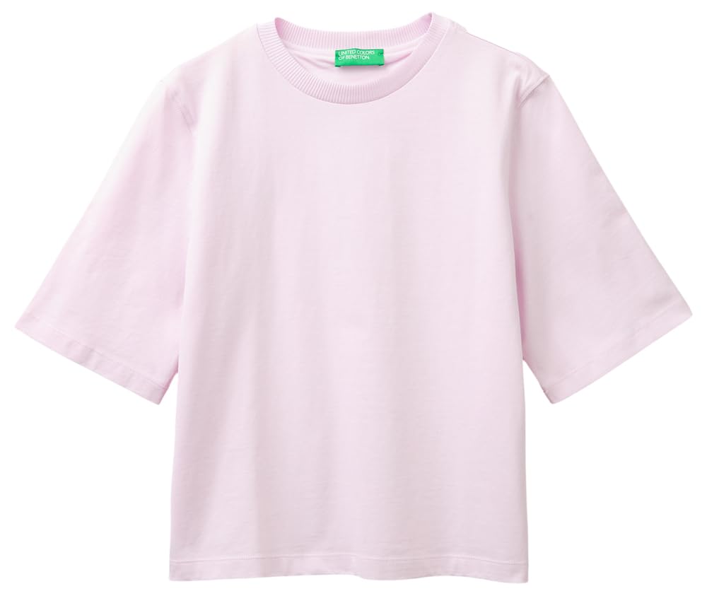Benetton 3bl0e17g5 T-shirt Donna rosa taglia XS