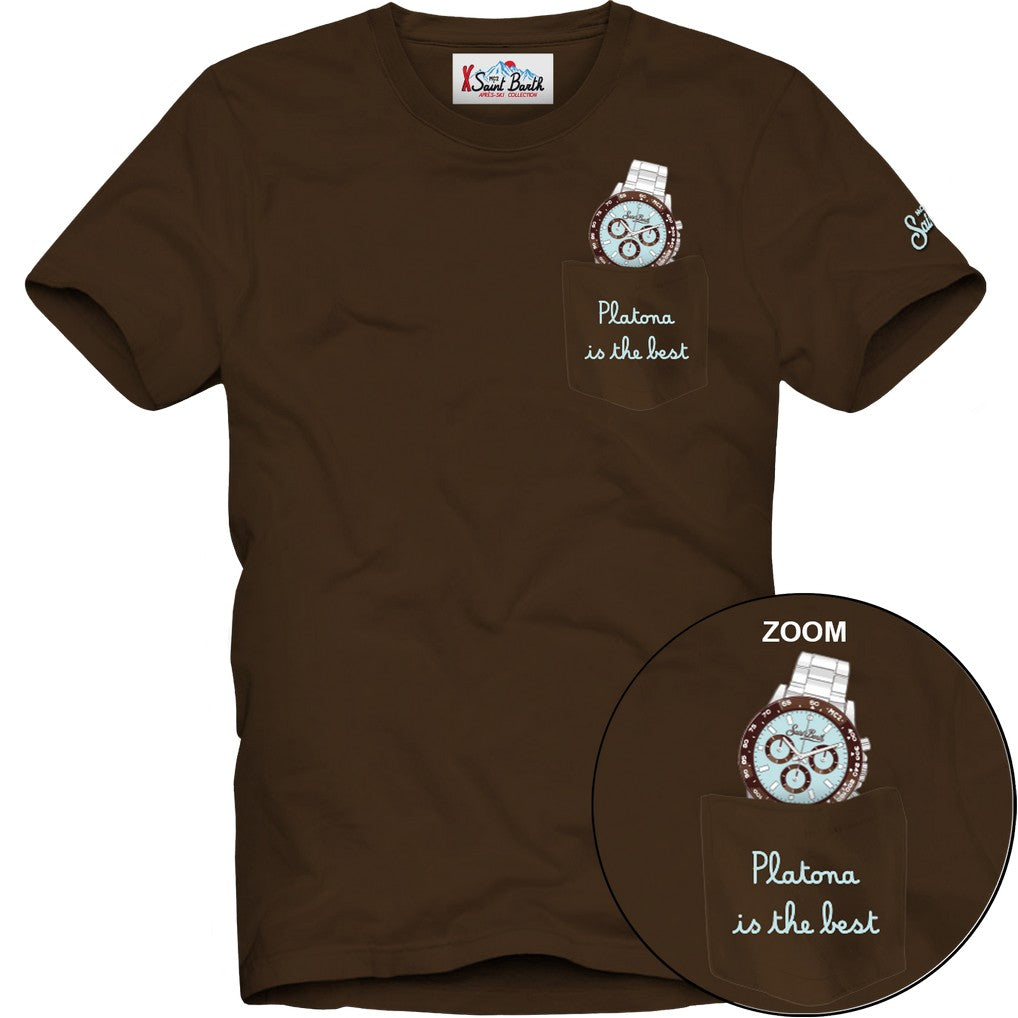 MC2 Saint Barth Connor 03269M T-Shirt Uomo Marrone Cotone