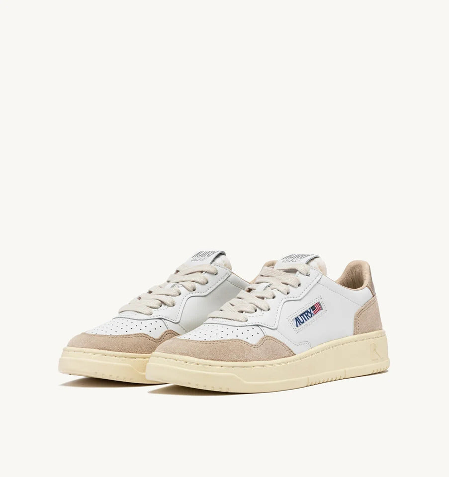 Autry Medalist Low AULW-LS75 Sneakers Donna White Beige Gold