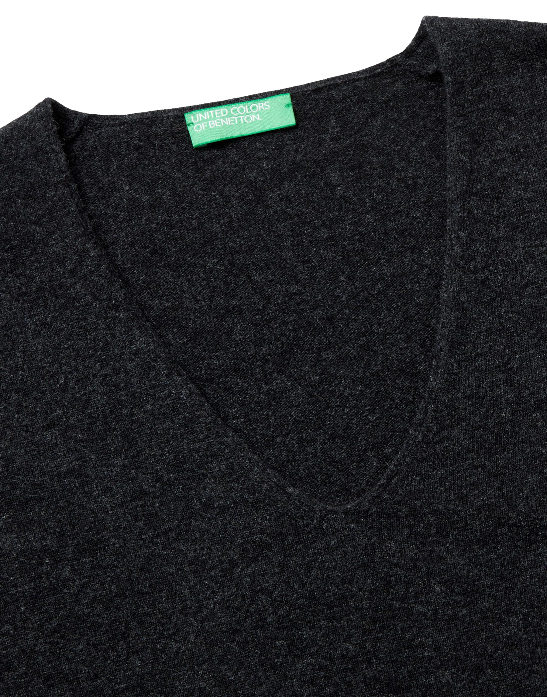 Benetton Maglieria 1002d401y maglione donna grigio scollo V