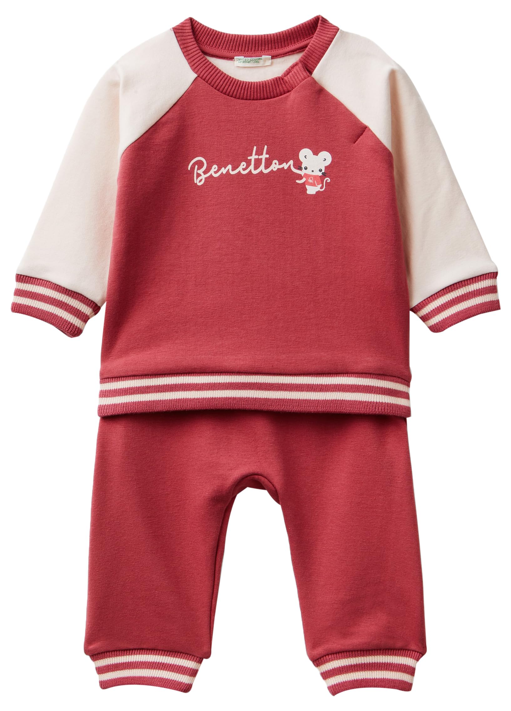 Benetton Tuta Neonato 32knak00q Blu Taglia 50 Cotone