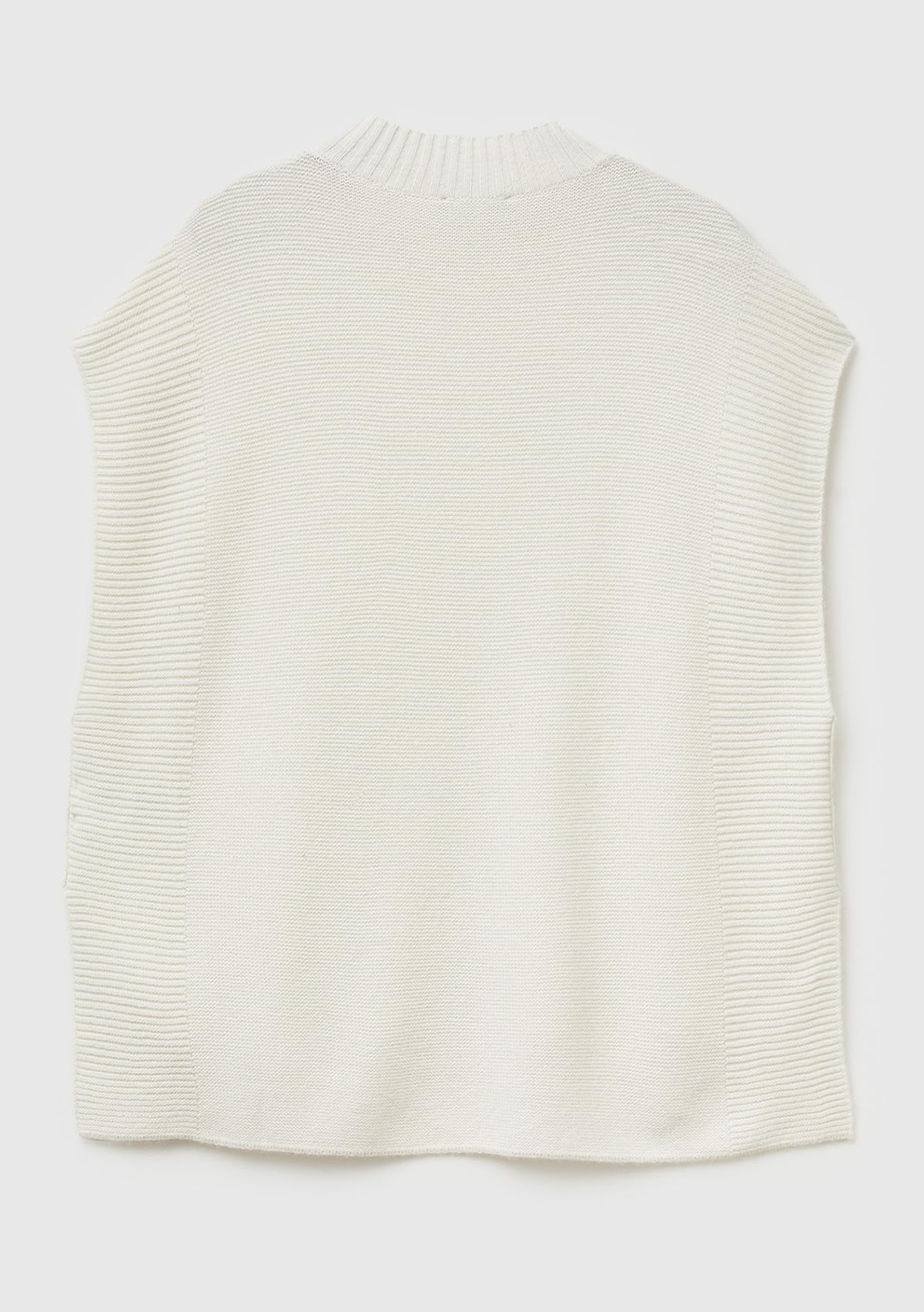 Benetton Maglieria 1244d10ef Gilet Donna Bianco M collo lupetto