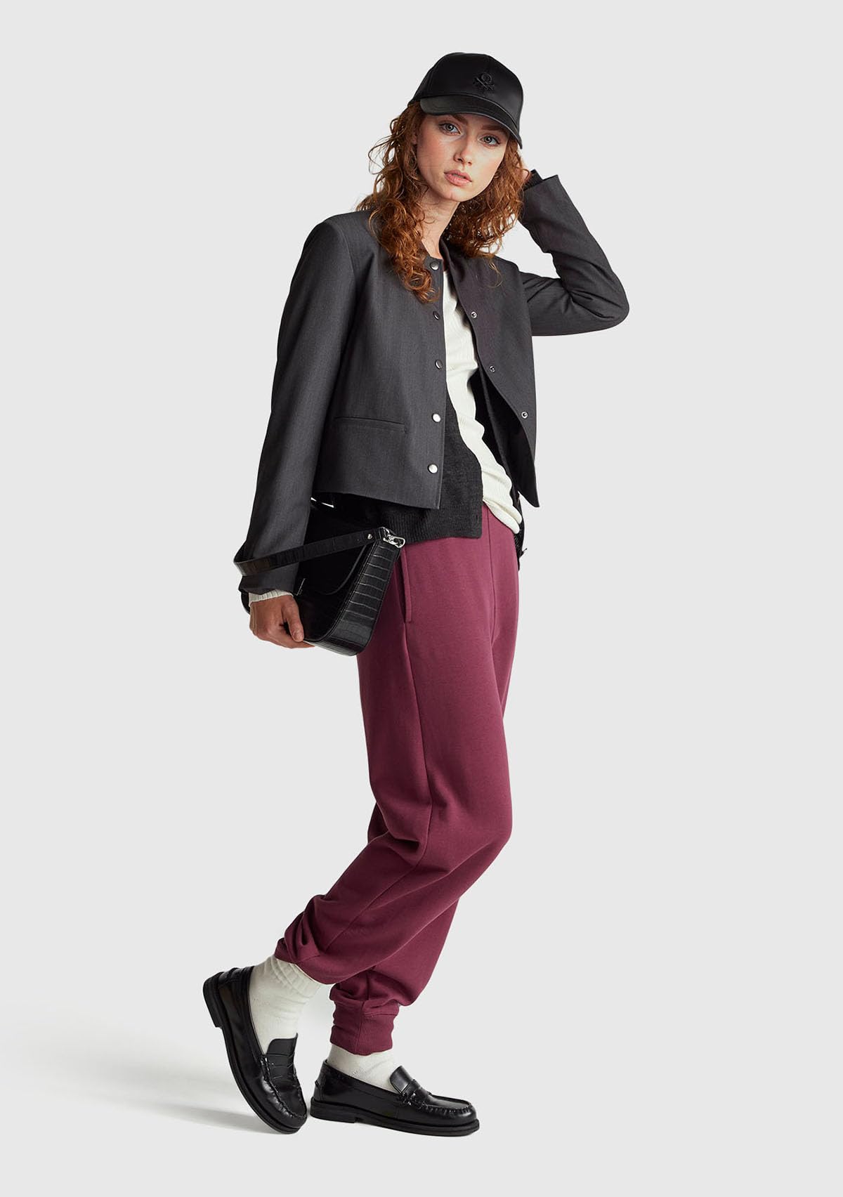 Benetton Pantaloni Donna elasticati regular fit polsino