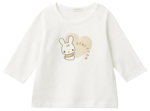 Benetton T-shirt bimbo manica lunga 74 bianco cotone