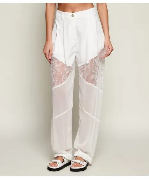 Pinko 106275 A336 Nacy pantaloni bianco donna