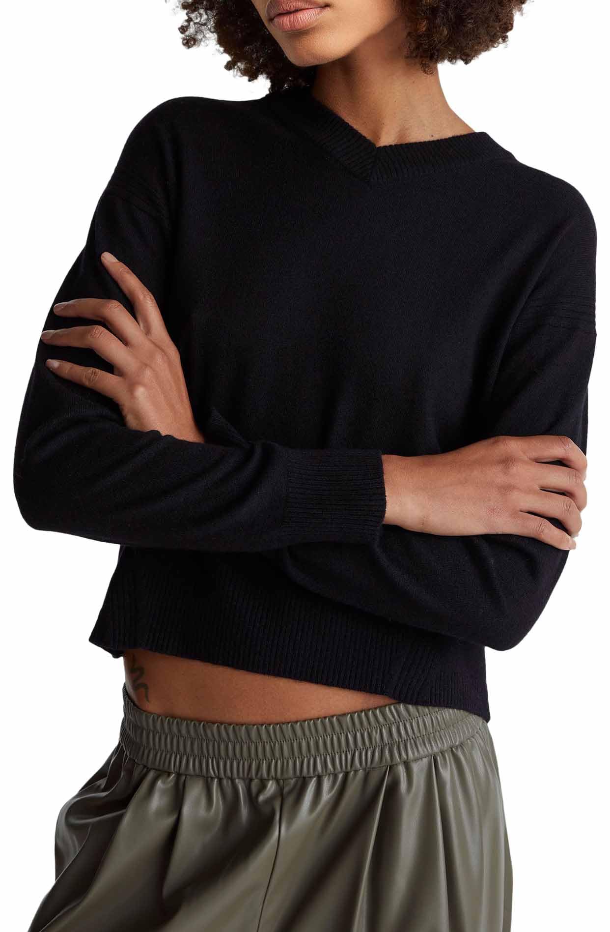 Benetton 102hd4032 Maglione Donna Scollo V S Bianco