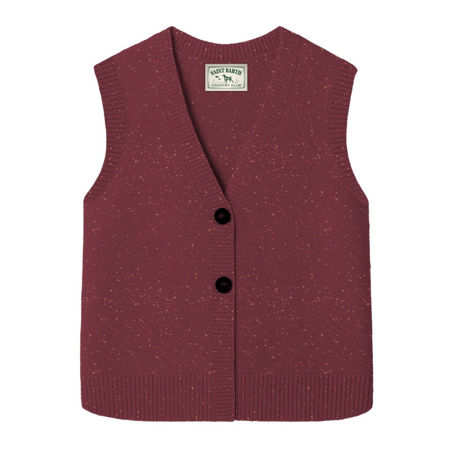 MC2 Saint Barth Carette Donegal gilet donna melanzana