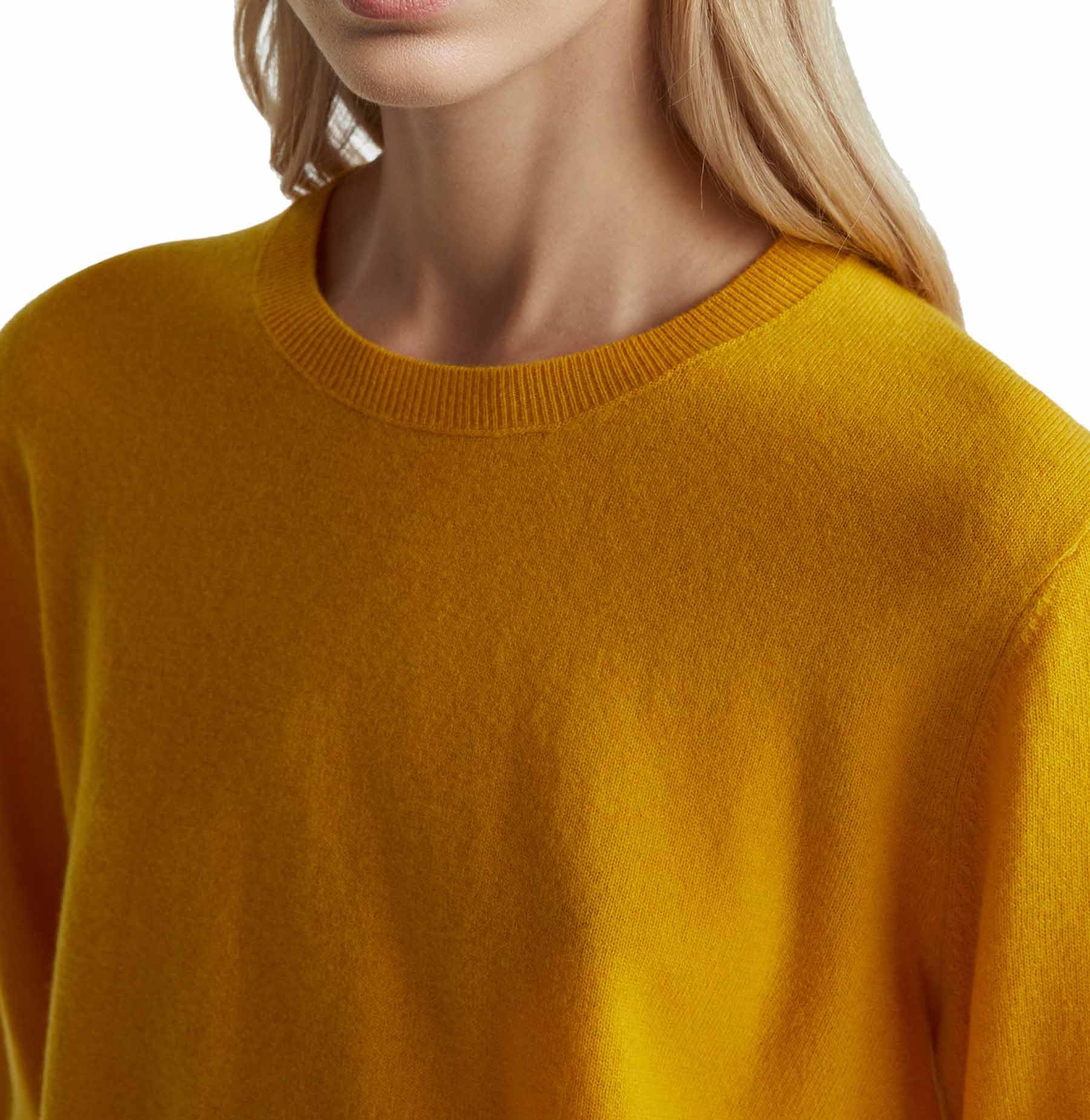 Benetton Maglione Donna Giallo Lana Taglia M