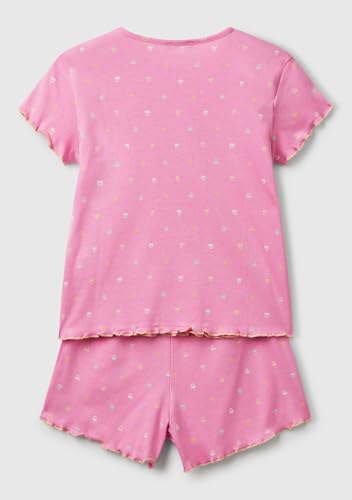 Benetton 33on0p08a pigiama bambina 90 t-shirt+short fantasia