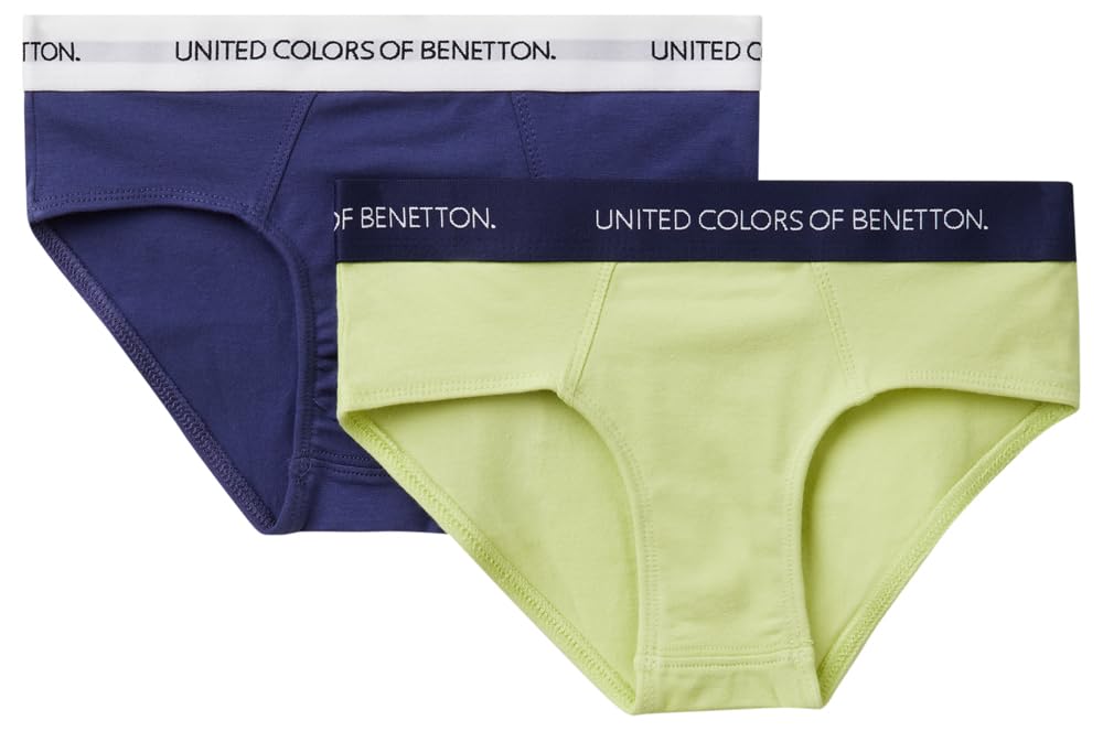 Benetton Intimo 3op80s484 Set 2 Slip Bimbo Grigio