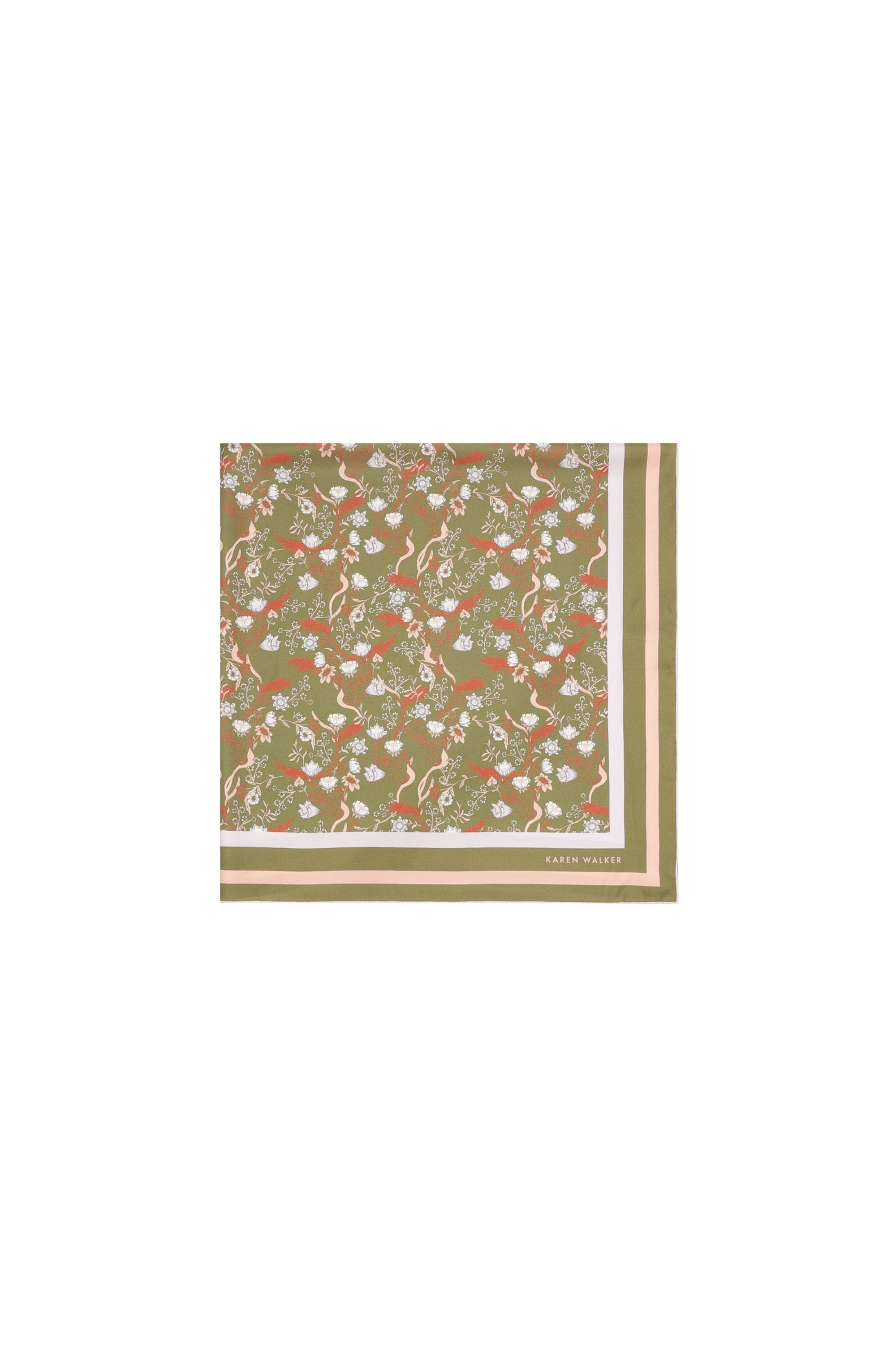 Karen Walker Whimsy Foulard Seta Oliva Multi Floreale