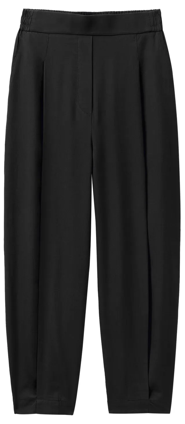 Benetton Pantaloni Jogger Donna Nero 100 Viscosa Tg XS