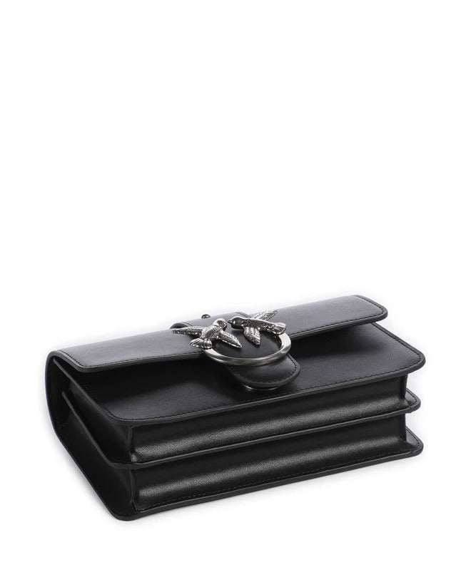 Pinko Love One Mini 105856 A0F1 Borsa Nero Old Silver Pelle