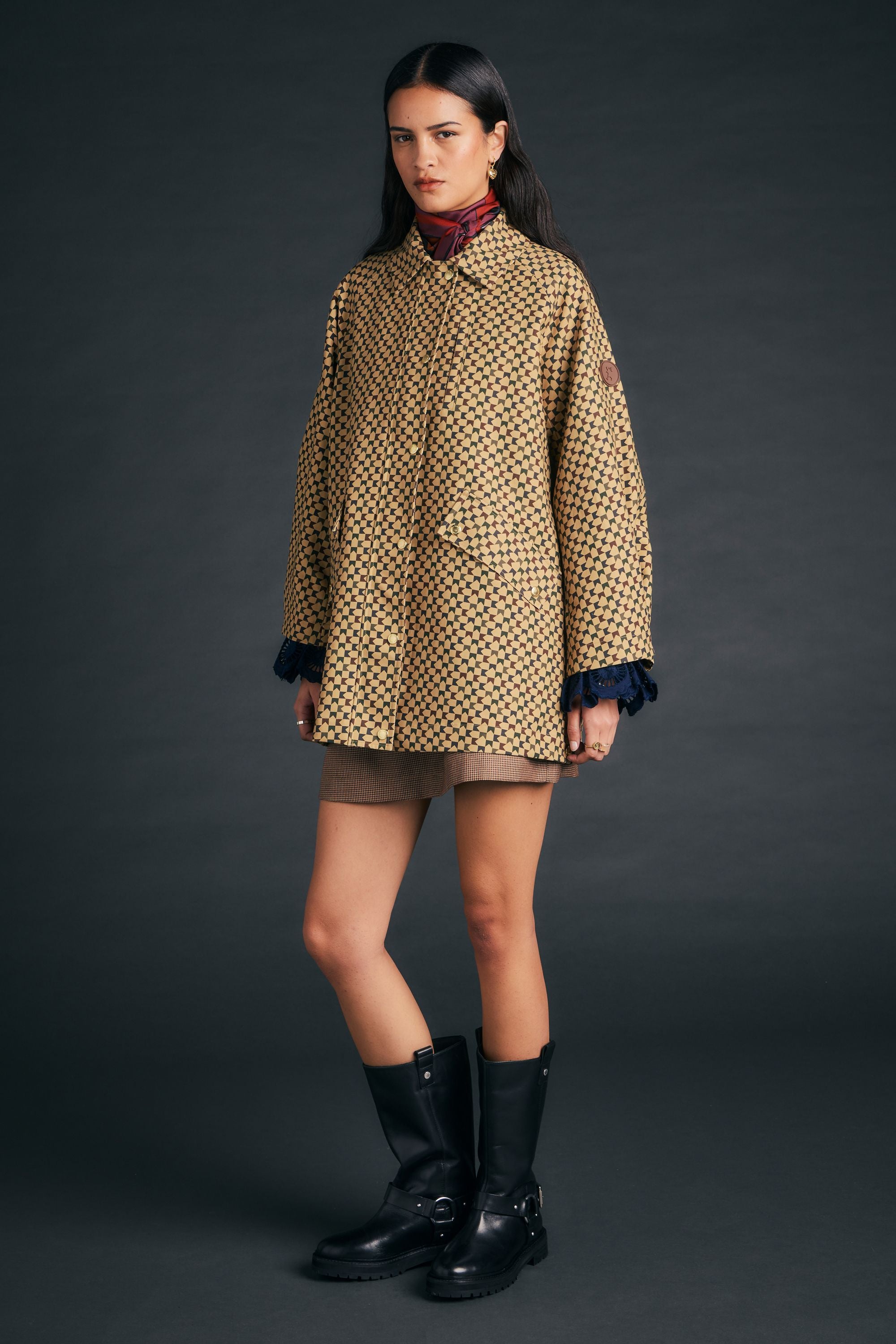Karen Walker Tiller Jacket giacca tan multi monogram