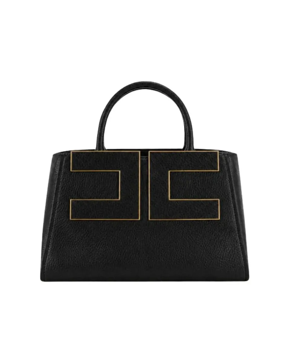 Elisabetta Franchi BS06A66E2 Borsa Tote Nera Ecopelle
