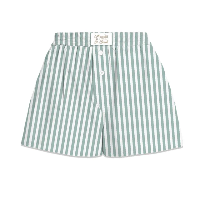 MC2 Saint Barth Boxy 00722L Shorts Verde Salvia Rigati