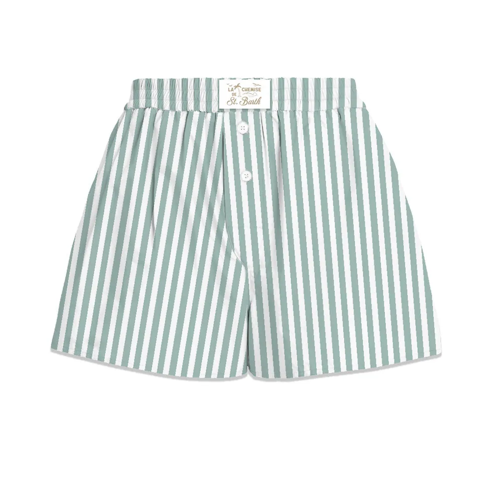 MC2 Saint Barth Boxy 00722L Shorts Verde Salvia Rigati