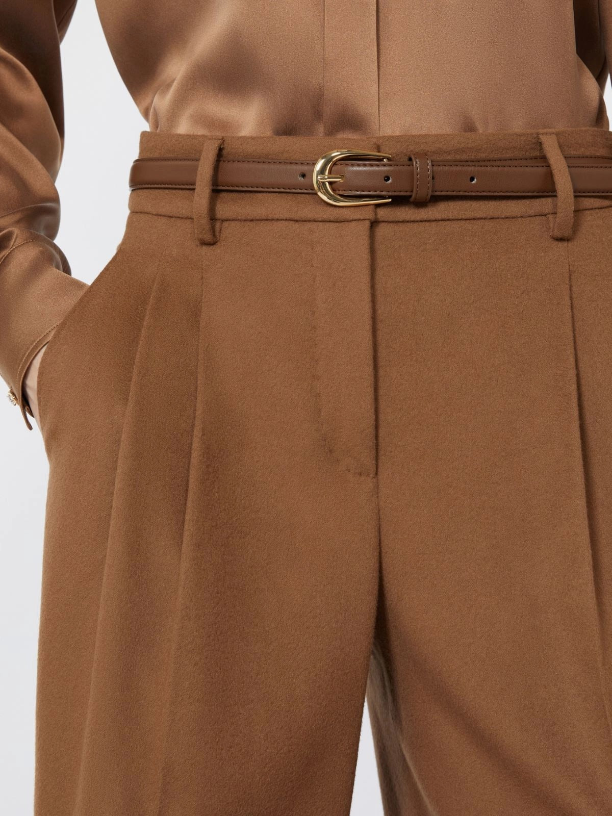 Max Mara Studio Cocco MSTCOCCO025 Pantaloni donna cuoio lana