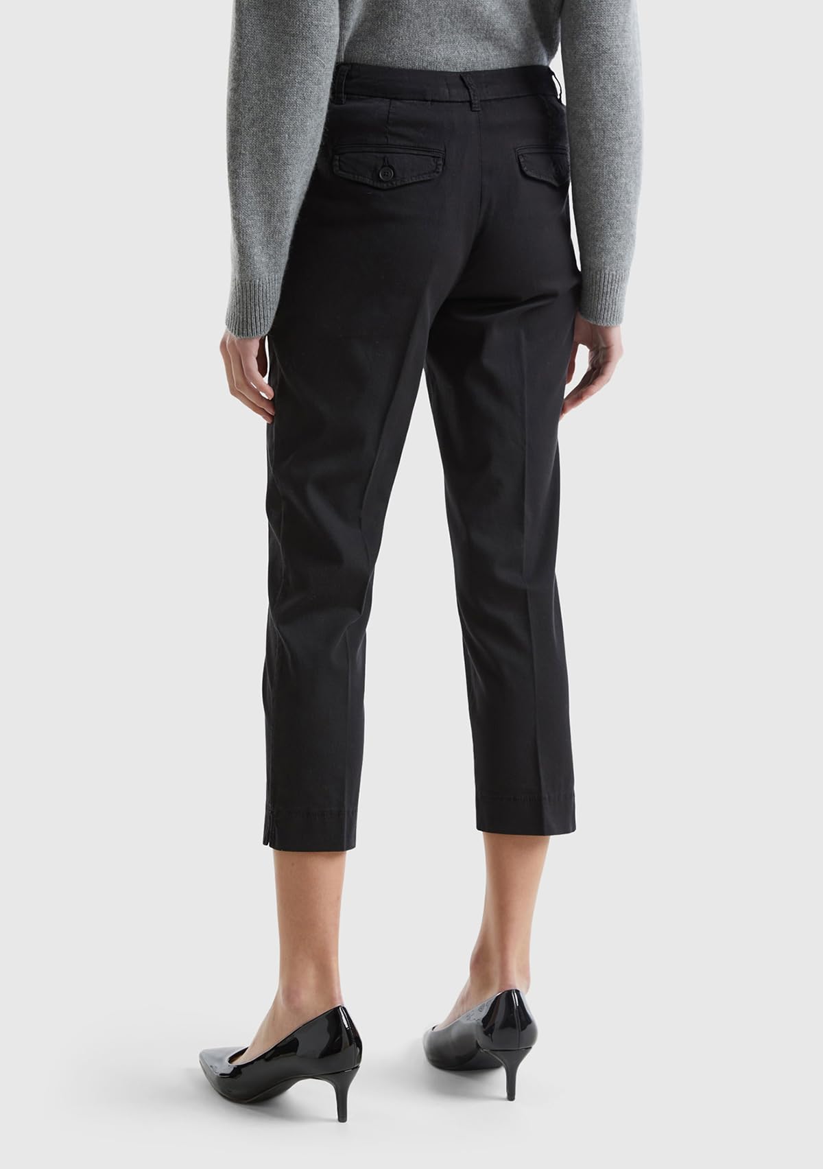 Benetton Pantaloni Donna Nero 100 Classici
