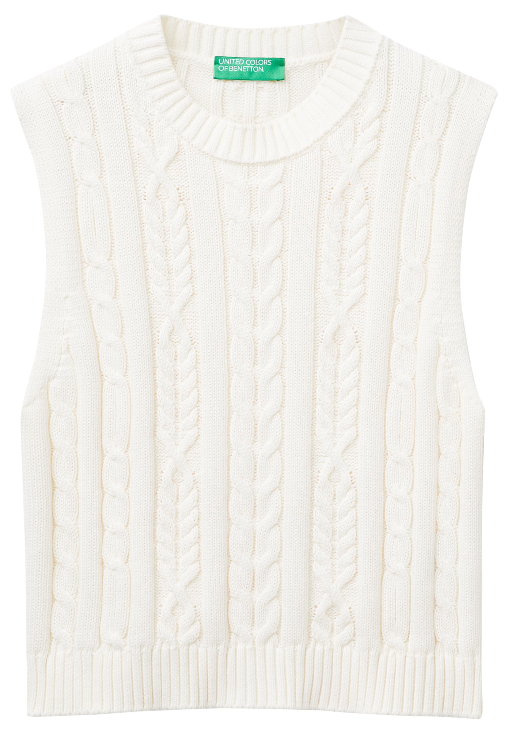 Benetton Gilet Donna Treccia S Bianco