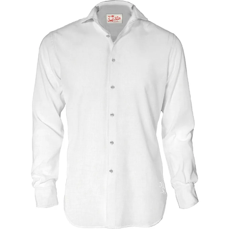 MC2 Saint Barth Pamplona 01457L Camicia Uomo Bianco Lino