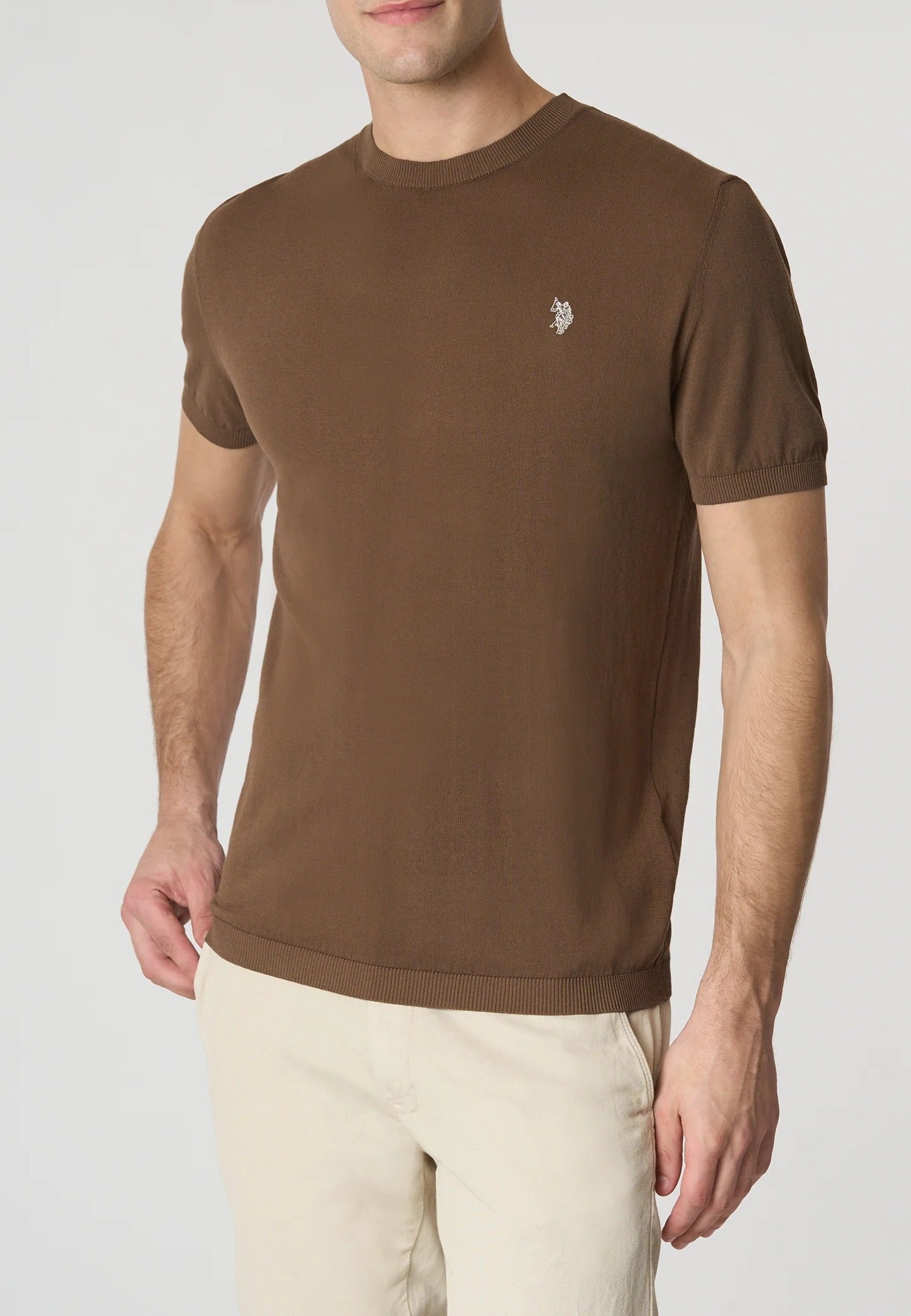 U.S. Polo Assn. Ike US43173010 maglia uomo marrone cotone