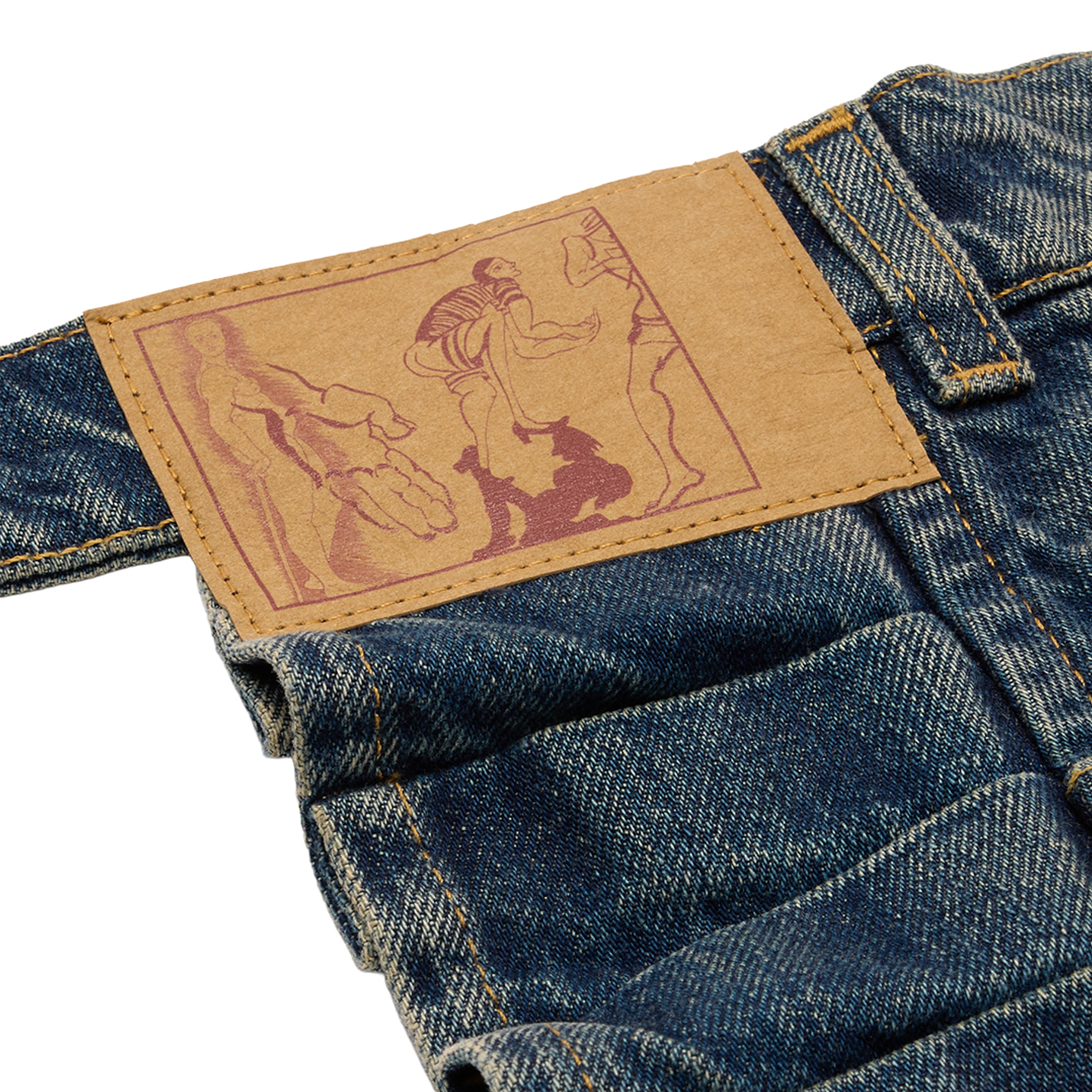 Martine Rose Denim Apron Skirt gonna blue trucker cotone