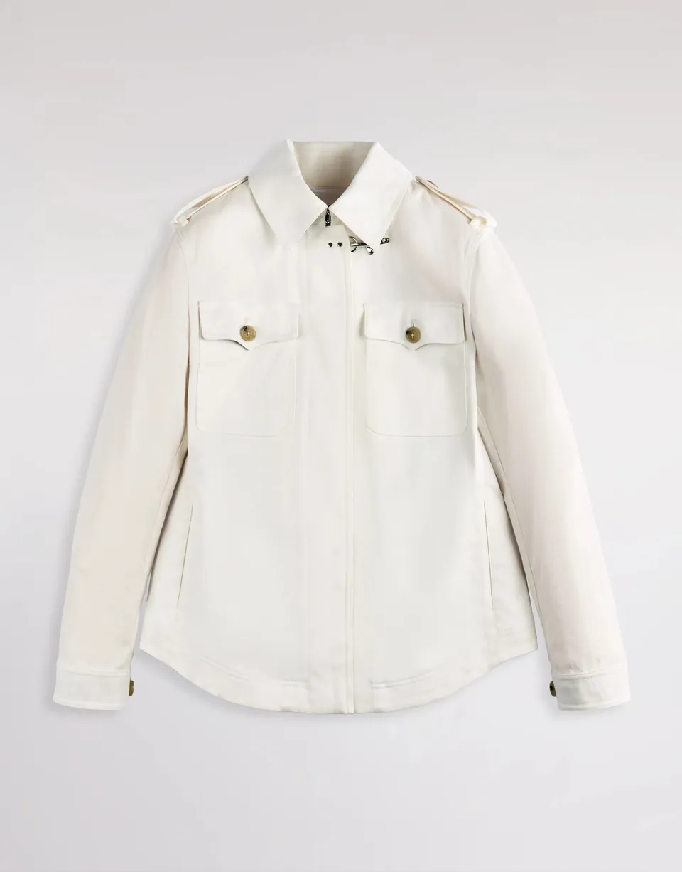 Fay NAW0452317SYC Giacca Camicia Panna Drill Cotone