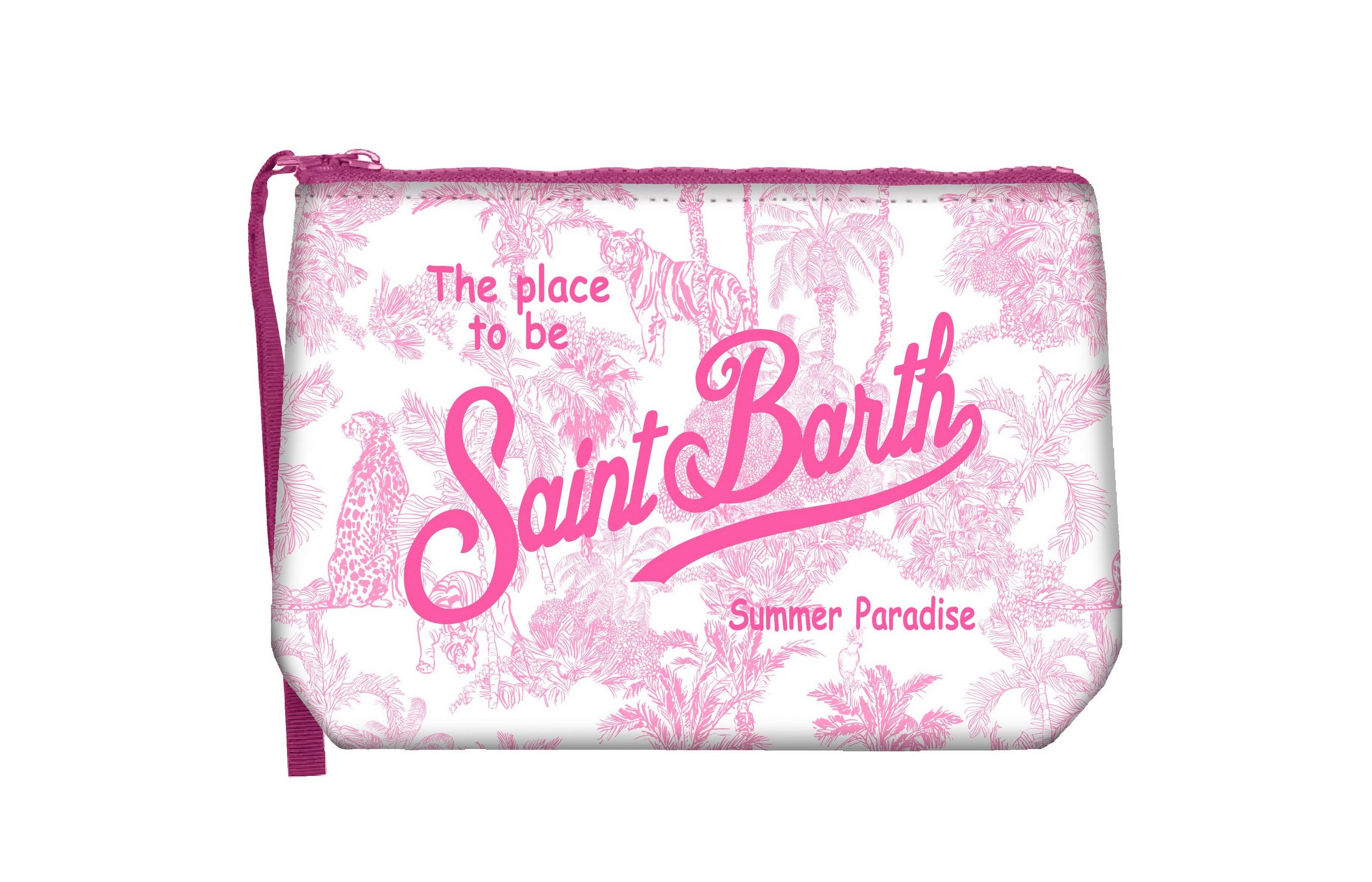 MC2 Saint Barth Aline pochette Jungle bianco rosa scuba