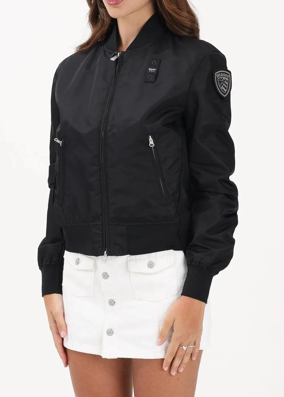 Blauer Laurie 26SBLDC1218 bomber donna nylon nero