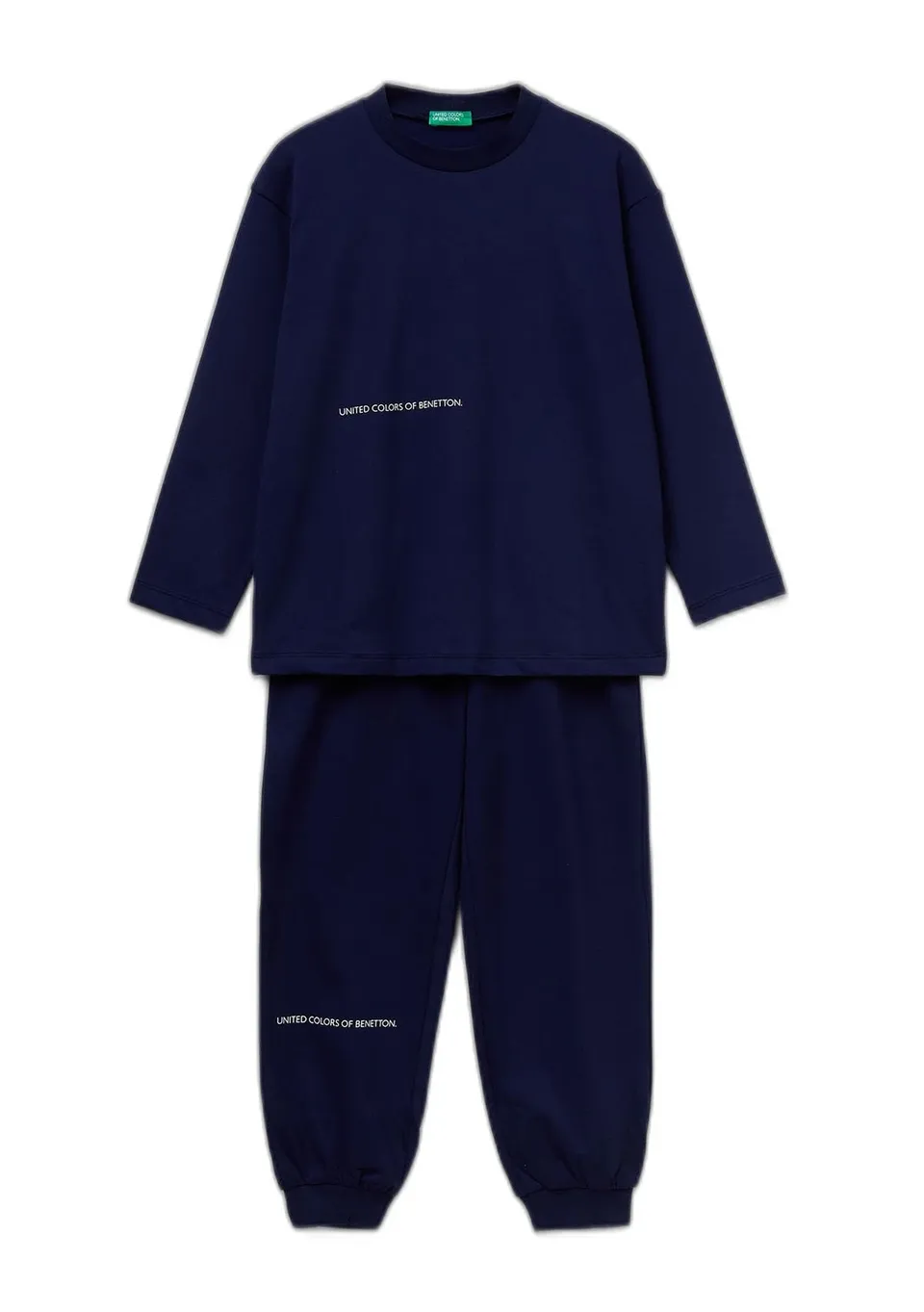 Benetton 3DKE0P097 pigiama bambino cotone blu taglia S