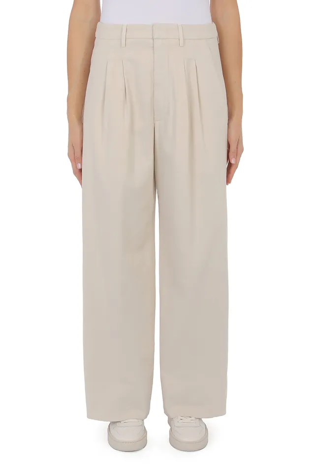 Dondup Eloise DP843 GSE043D pantalone avorio wide leg