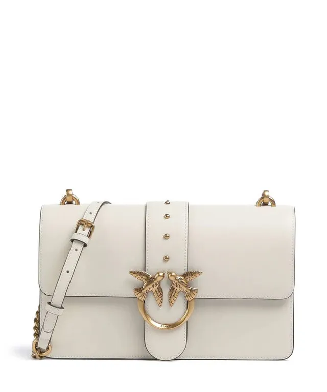 Pinko Love One Classic 105857 A0F1 borsa pelle bianco oro