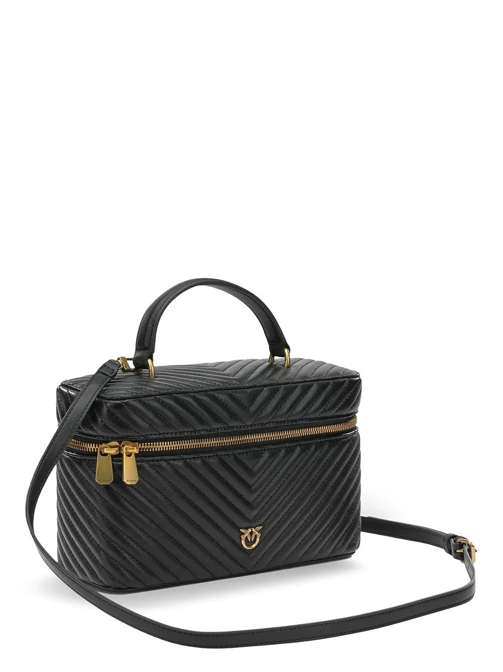 Pinko 106348 A0GK Beauty Case Nero Antique Gold Nappa