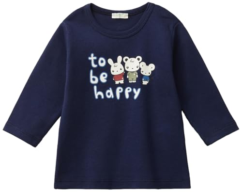 Benetton T-shirt manica lunga girocollo stampa ad acqua