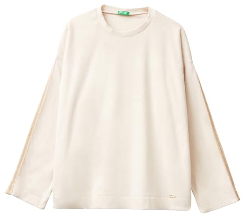 Benetton Maglieria 3jqa3m08b Maglione Beige ciniglia XXS